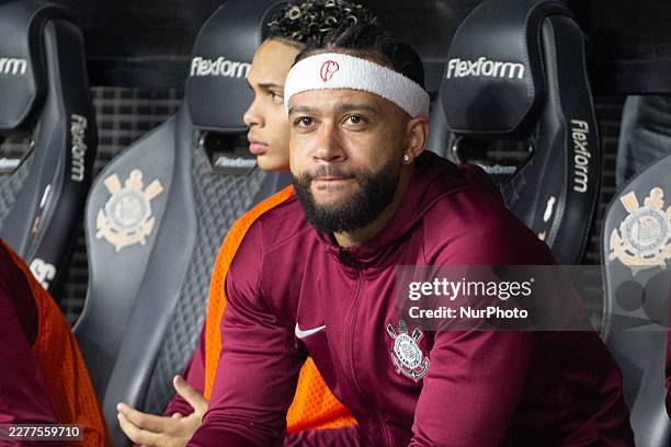 Memphis Depay during the match between Corinthians and Atletico Mineiro in the 17th round of the Brazilian football championship at Neo Quimica Arena...