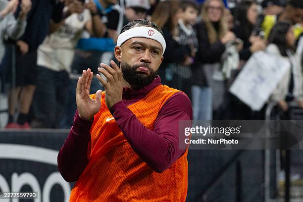 Memphis Depay during the match between Corinthians and Atletico Mineiro in the 17th round of the Brazilian football championship at Neo Quimica Arena...