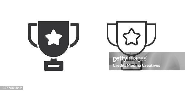 trophy icons. glyph solid and line series icon. - moral compass vector stock illustrations