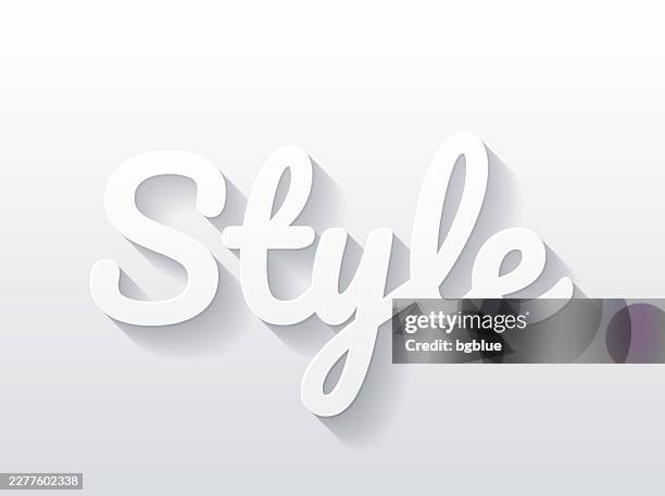 style - flat design with paper cut effect on blank background - cool font vector stock illustrations