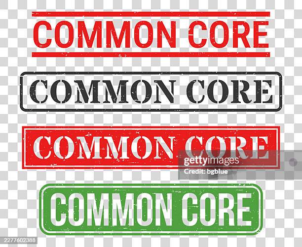 common core - rubber stamp set on blank background - core stock illustrations