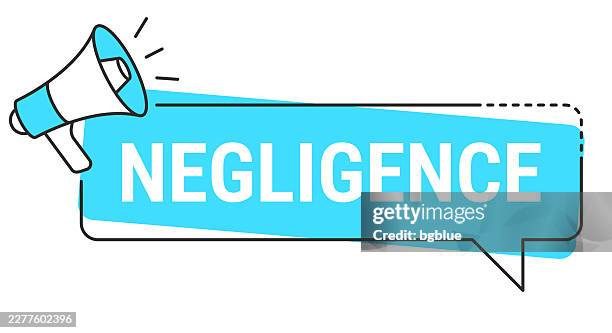 negligence - speech bubble and megaphone on white background - indifference icon stock illustrations
