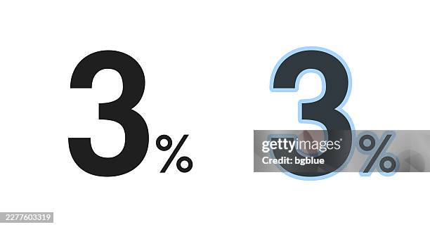 3% - three percent. icons for design - editable icon - fee stock illustrations