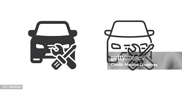 car service icons. glyph solid and line series icon. - replacement icon stock illustrations