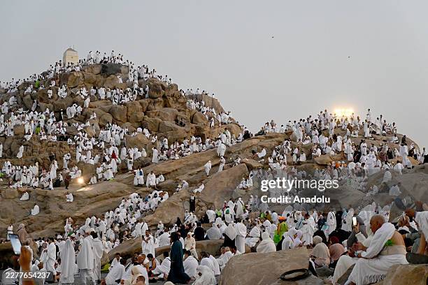 Prospective pilgrims arrive at the Mount Arafat to perform wuquf, considered as the most essential pillar of the Hajj, as Muslims from all over the...
