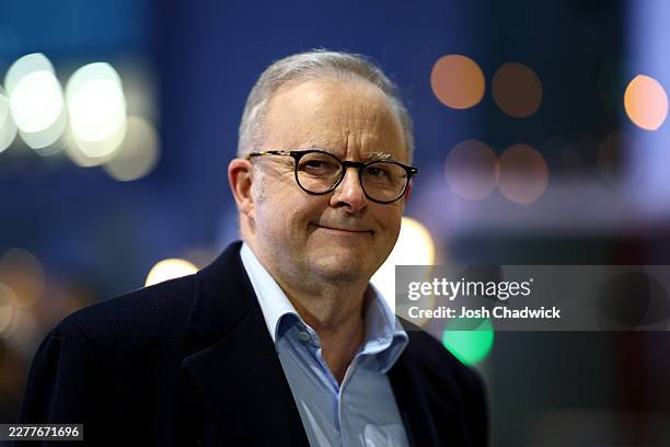 Australian Prime Minister Anthony Albanese takes part in the Long Walk to the G, ahead of the Dreamtime AFL match at Melbourne Cricket Ground, on May...