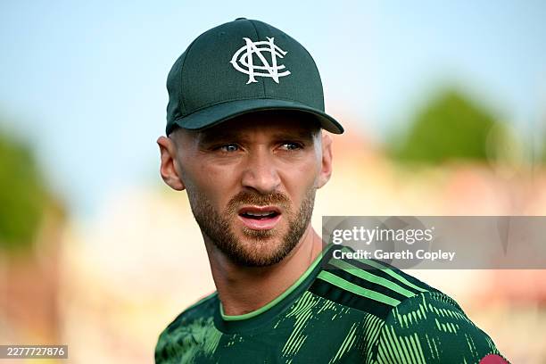 Nottinghamshire captain Joe Clarke during the Vitality Blast match between Notts Outlaws Men and Yorkshire Men at Trent Bridge on May 22, 2026 in...