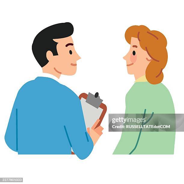 customer survey and data analytics illustration with market research and consumer insights concept - research interview stock illustrations