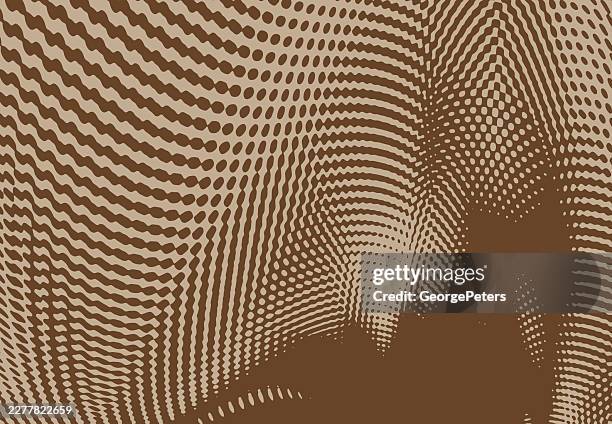 flowing liquid half tone pattern background - cave stock illustrations
