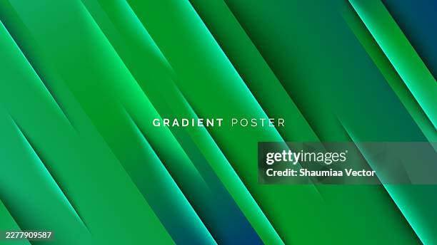 modern futuristic polygonal dark blue and green gradient striped background with neon prism lighting, vibrant low poly geometric abstract design for slide show, corporate business presentation, web banner, marketing, social media, poster, brochur - ad layout stock illustrations