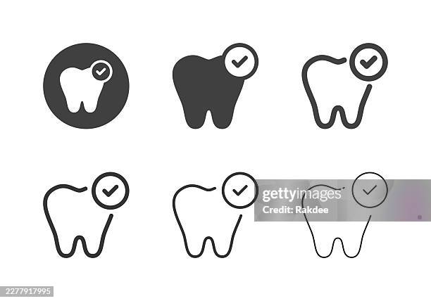 dental check icons - multi series - floss vector stock illustrations