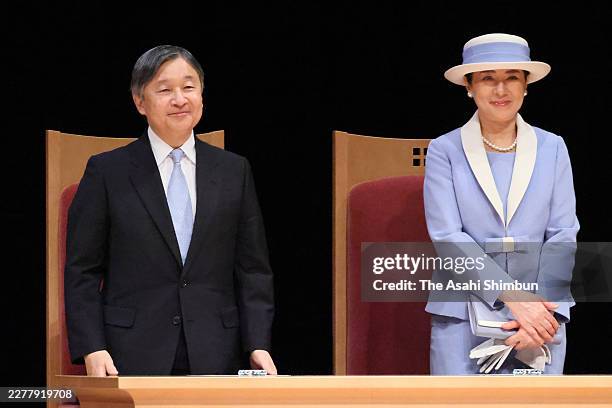Emperor Naruhito and Empress Masako attend the Japan Association for Infectious Diseases 100th Anniversary Ceremony on May 22, 2026 in Tokyo, Japan.