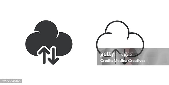 Cloud Data Transfer Icons. Glyph solid and line series icon. Cloud Data Transfer Icons. Glyph solid and line series icon.