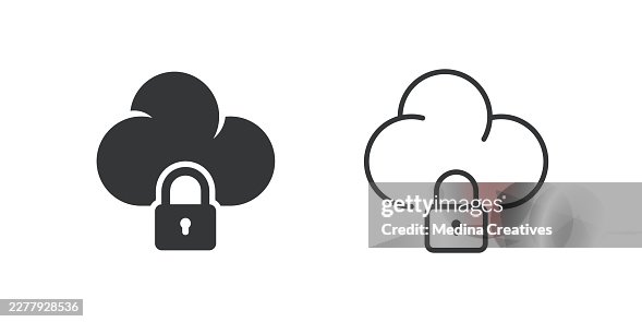 Cloud Security Icons. Glyph solid and line series icon. Cloud Security Icons. Glyph solid and line series icon.