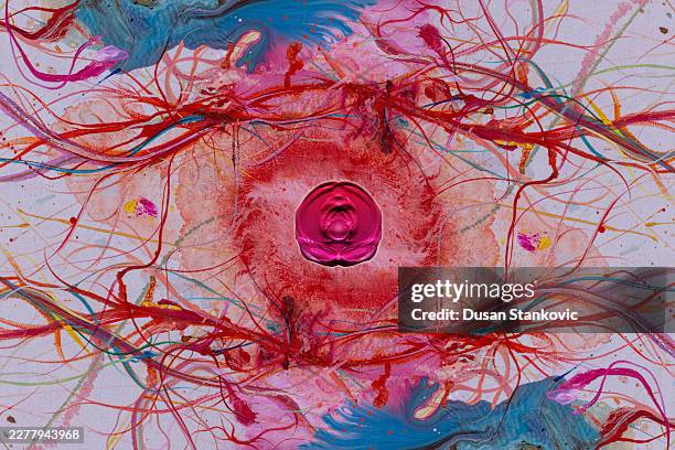 symmetrical abstract digital neural network concept - bionic body stock illustrations