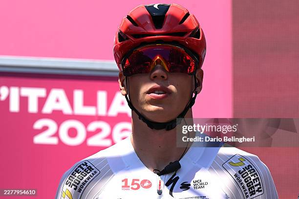 Paul Magnier of France and Team Soudal Quick-Step prior to the 109th Giro d'Italia 2026, Stage 15 a 157km stage from Voghera to Milan / #UCIWT / on...