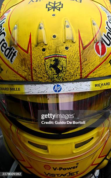 Second placed Lewis Hamilton of Great Britain and Scuderia Ferrari in parc ferme during the F1 Grand Prix of Canada at Circuit Gilles-Villeneuve on...