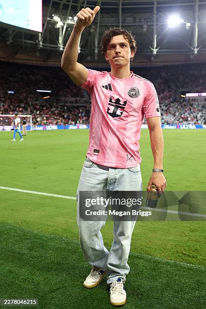 Actor Tom Holland attends the MLS match between Inter Miami CF and Philadelphia Union at Nu Stadium on May 24, 2026 in Miami, Florida.