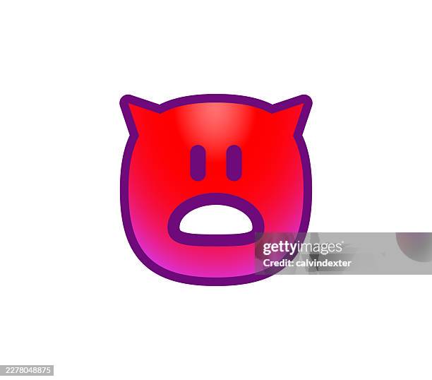 angry sad displeased red evil devil emoji - devil emoji stock illustrations