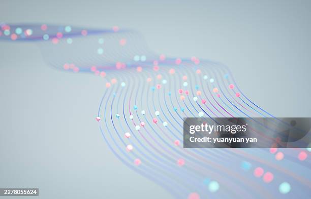 abstract data concept background with floating shapes, 3d rendering - data visualization abstract stock pictures, royalty-free photos & images