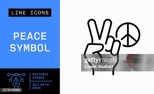 Peace Symbol Editable Stroke Vector Icon Peace Symbol Editable Stroke Vector Icon