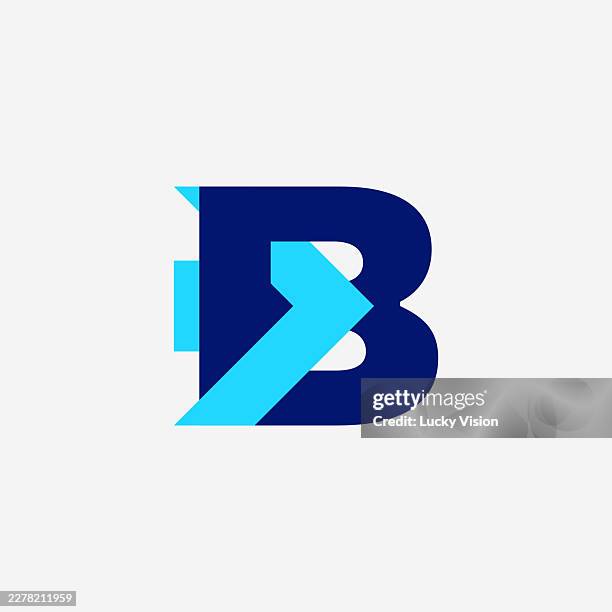 illustrations, cliparts, dessins animés et icônes de concept vector de conception de logo initial fast express b, concept de logo financier avec flèche de croissance et illustration de stock de vecteur de symbole de développement économique - lettre b