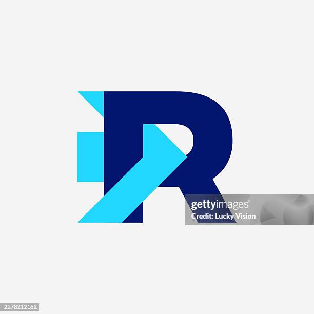 fast express r initial logo designs concept vector, financial logo concept with growth arrow sign and economic development symbol vector stock illustration - r number stock illustrations