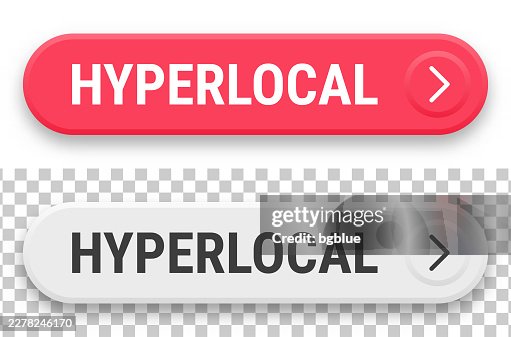 Hyperlocal - 3D click web buttons on blank background Hyperlocal - 3D click web buttons on blank background