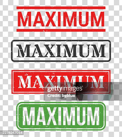 Maximum - Rubber stamp set on blank background Maximum - Rubber stamp set on blank background