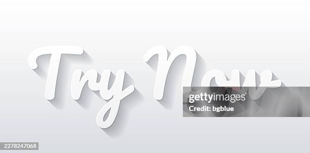 try now - flat design with paper cut effect on blank background - try something stock illustrations