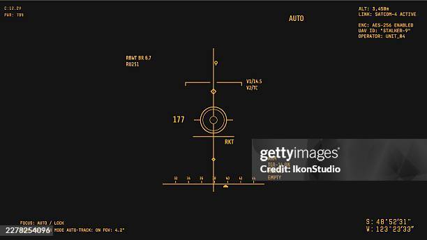 war drone video camera amber realistic overlay - video camera screen stock illustrations