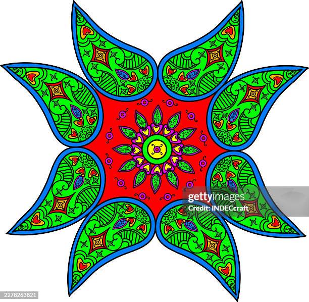 mandala design - bandana pattern stock illustrations