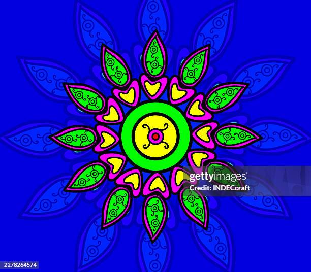 mandala design - bandana pattern stock illustrations