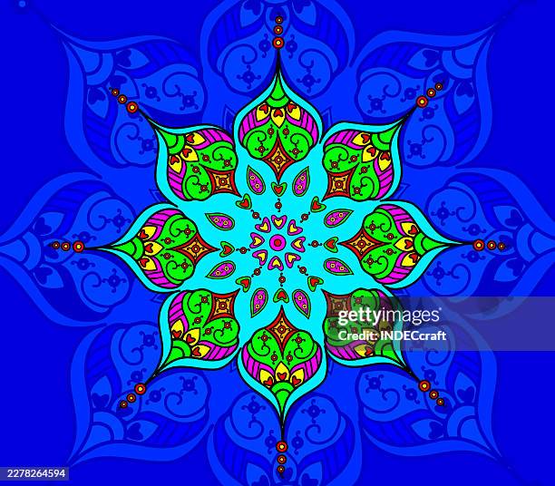 mandala design - bandana pattern stock illustrations