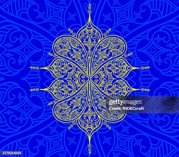 mandala design - bandana pattern stock illustrations