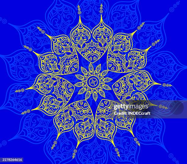 mandala design - bandana pattern stock illustrations