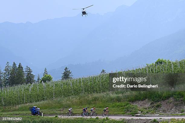 Einer Rubio of Colombia and Team Movistar, Andreas Leknessund of Norway and Team Uno-X Mobility, Damiano Caruso of Italy and Team Bahrain -...