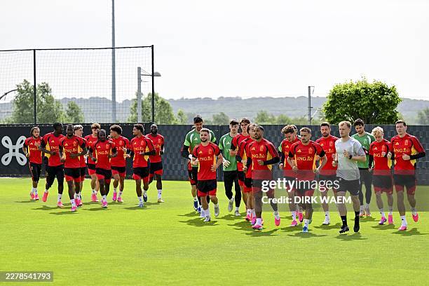 Red Devils pictured during a training session of Belgian national soccer team Red Devils, at the Proximus Basecamp in Tubize, on Monday 01 June 2026....