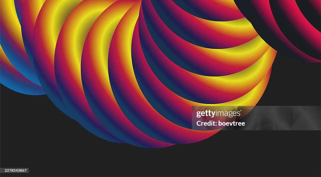 Abstract gradient squiggle pipe tube illusion