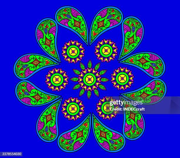 mandala design - bandana pattern stock illustrations