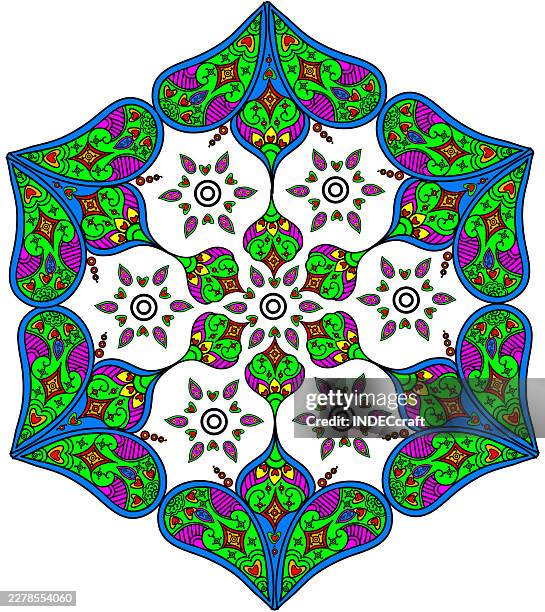 henna design - bandana pattern stock illustrations