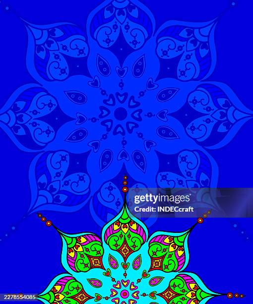 mandala design - bandana pattern stock illustrations