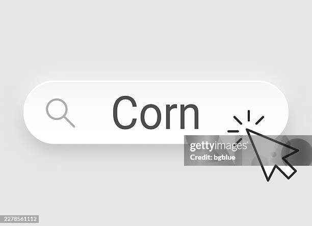 corn - search bar with cursor on blank background - cereal box stock illustrations