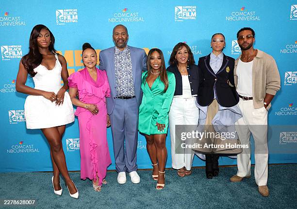 Coco Jones, Lynn Whitfield, Malcolm D.Lee, Alexis Frazier, Dominique Telson, Chlöe Bailey and Lucien Laviscount attend Peacock's Strung: From Script...
