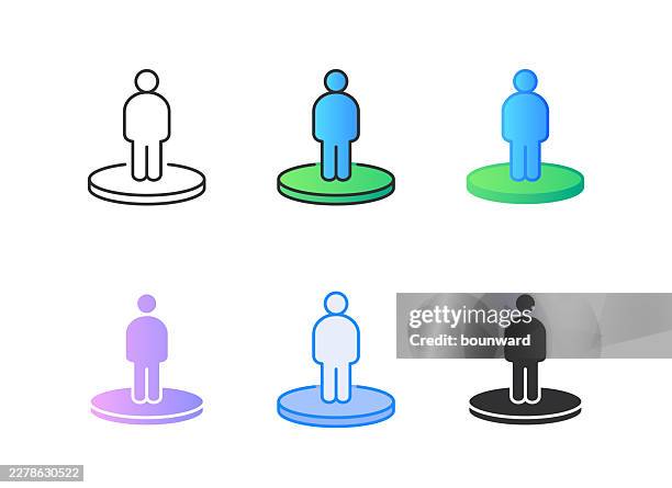 human map pin icon. 6 different styles. editable stroke. - client journey vector stock illustrations