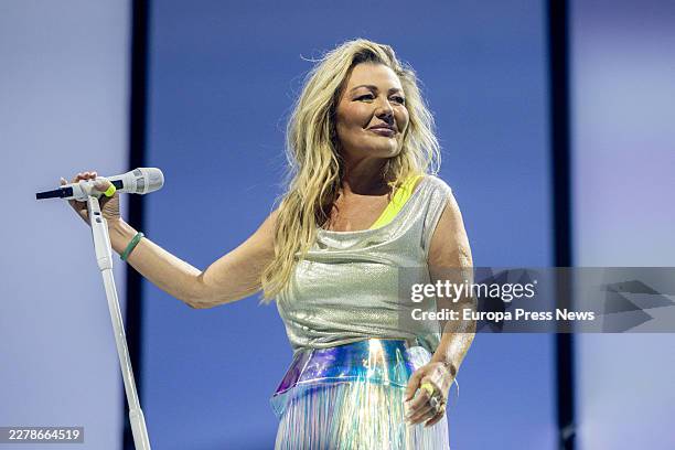 The singer of the group 'La Oreja de Van Gogh', Amaia Montero, during a concert at the Movistar Arena, on 28 May, 2026 in Madrid, Spain. The band...