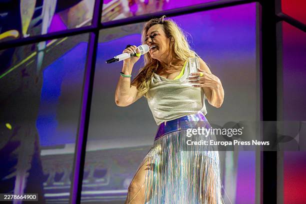 The singer of the group 'La Oreja de Van Gogh', Amaia Montero, during a concert at the Movistar Arena, on 28 May, 2026 in Madrid, Spain. The band...