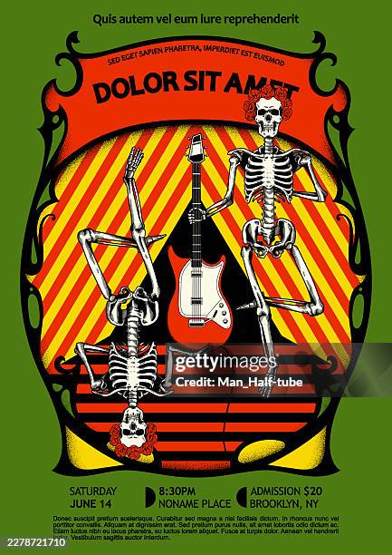 rock poster - concert poster stock illustrations