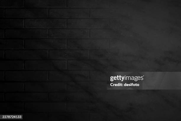 rustic dark gray black brick wall vector background with divided fading crumbling plain right half - wall cross section stock illustrations