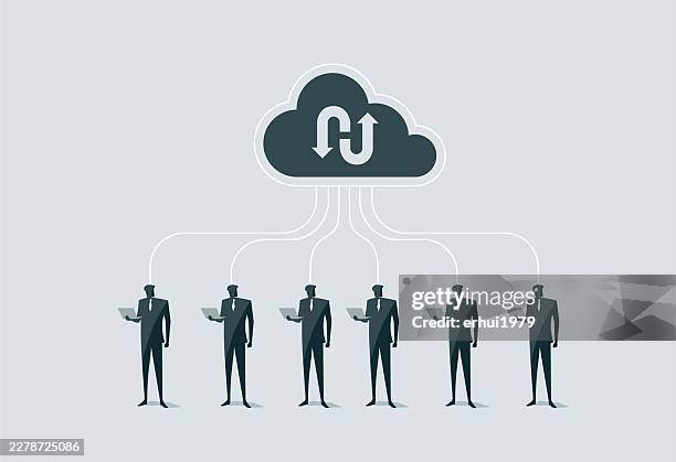 cloud computing and remote workforce - storage room stock illustrations